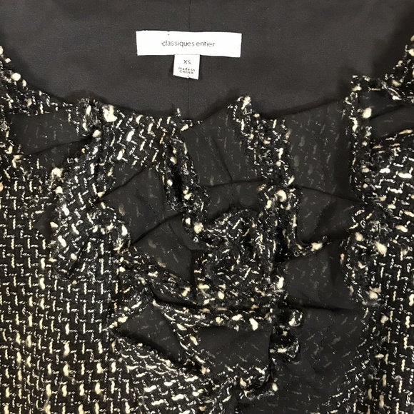 Classiques Entier Black Tweed Fitted Top Wool XS - Picture 3 of 3
